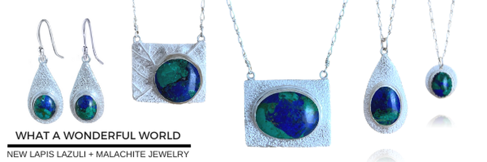 Lapis Lazuli Malachite Jewelry, Earrings, Necklaces