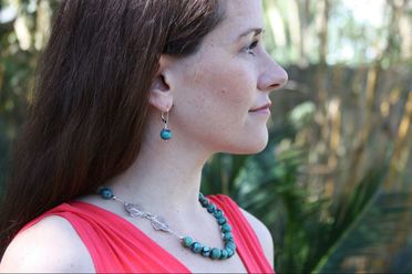 Natural Turquoise Necklace and Earring Set