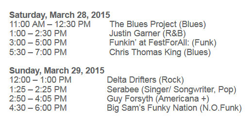 Fest For All 2015 Music Schedule