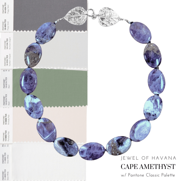 Cape Amethyst Statement Necklace with Pantone Classic Core Color Palette