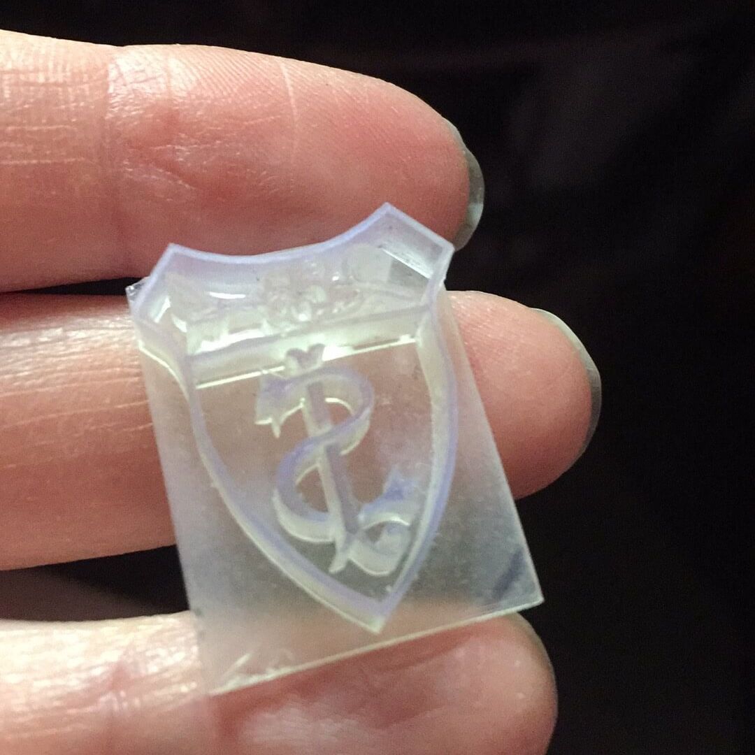 St. Joseph's Academy Shield Stamp created in the school's STEM lab on a 3D printer