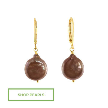 Chocolate Coin Pearl Earrings