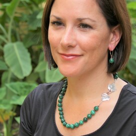 Malachite Necklace and Earring Set