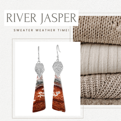 River Jasper - Red Statement Earrings
