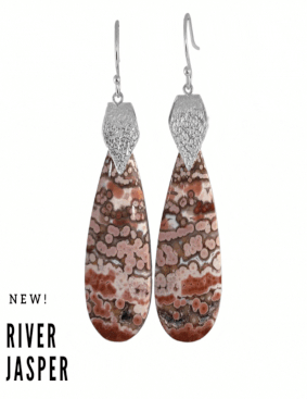 River Jasper Jewelry - Red Statement Earrings