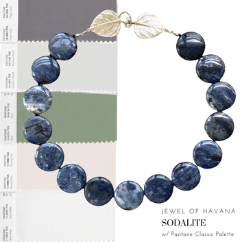 Sodalite Statement Necklace with Pantone Classic Core Color Palette