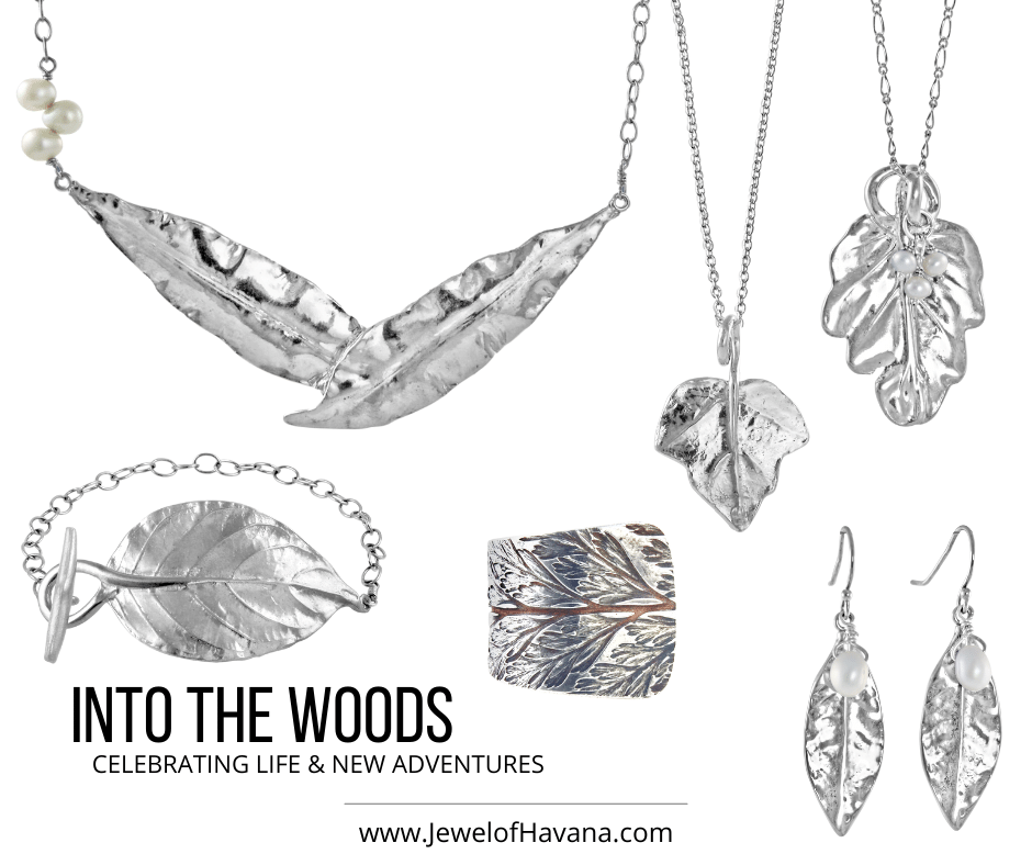 Into the Woods Jewelry Collection - Leaf Necklaces, Earrings, Rings and Bracelets