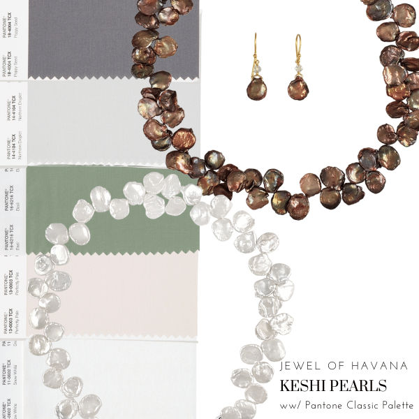 Keshi Pearl Necklace with Pantone Classic Core Color Palette
