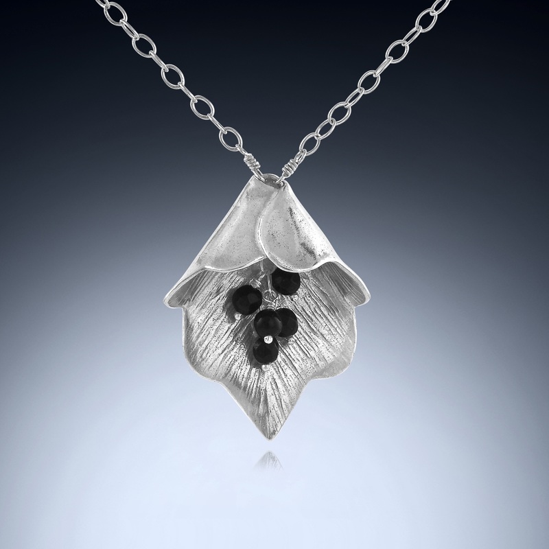 Black Onyx Leaf Necklace