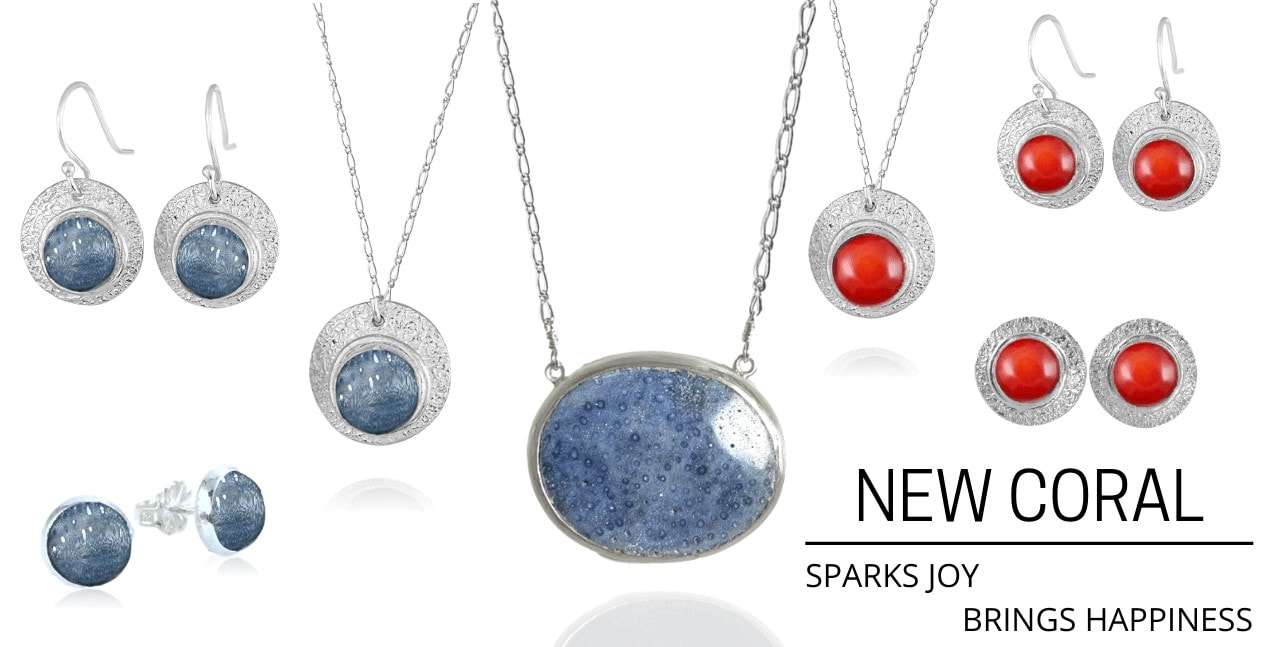 Natural Blue Coral and Red Coral Jewelry