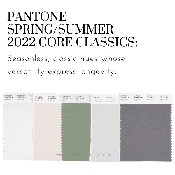 Pantone Spring Summer 2022 Core Classics Color Palette