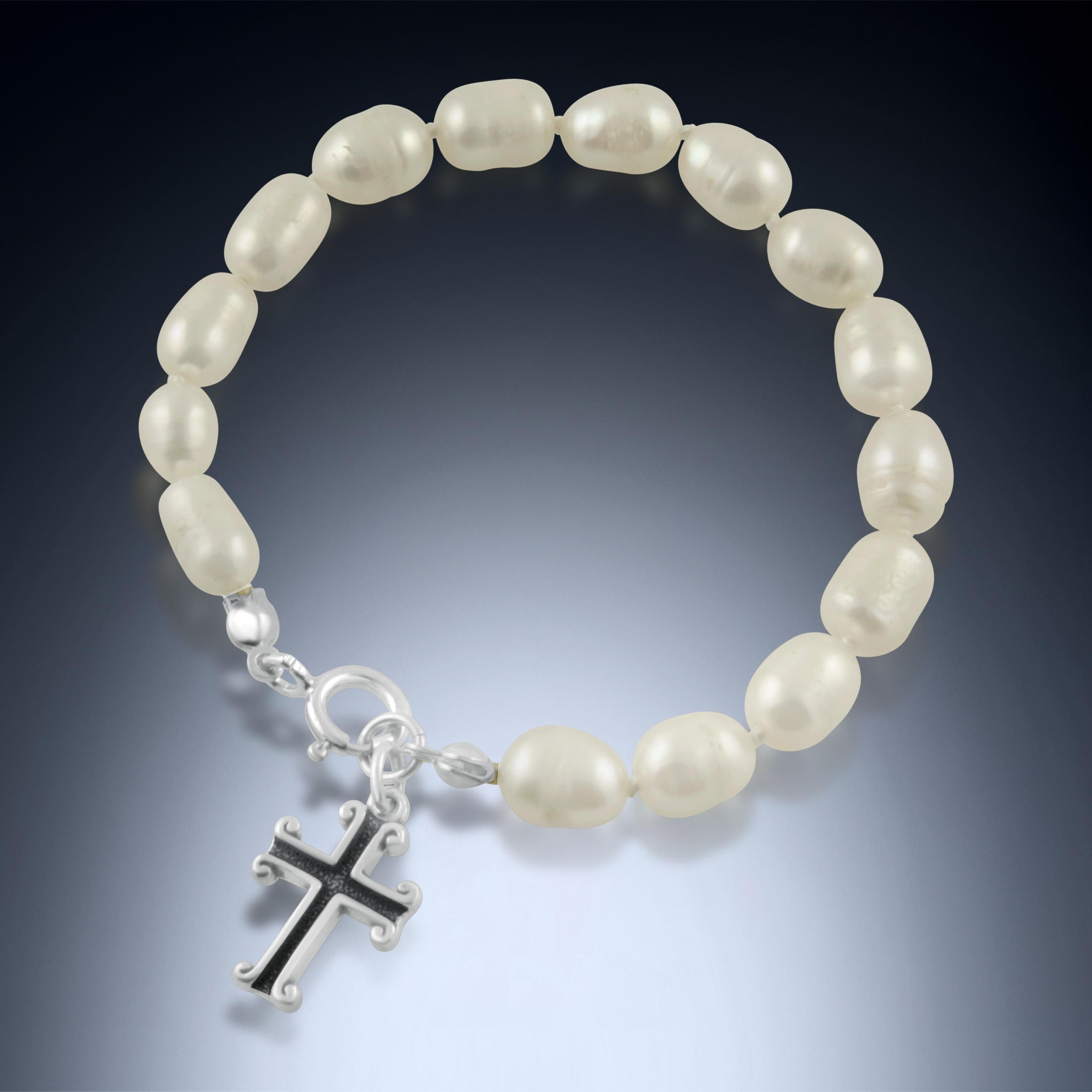 First Holy Communion White Slip Knot Bracelet. Child Size. Made in Italy.
