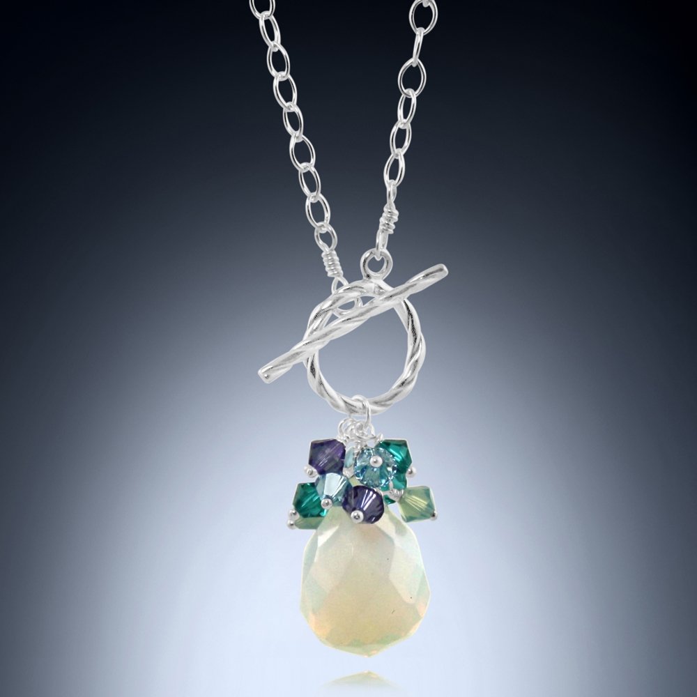 Buy Opalite Crystal Necklace Pendant Gemstone Choker, Glass Opal Online in  India - Etsy