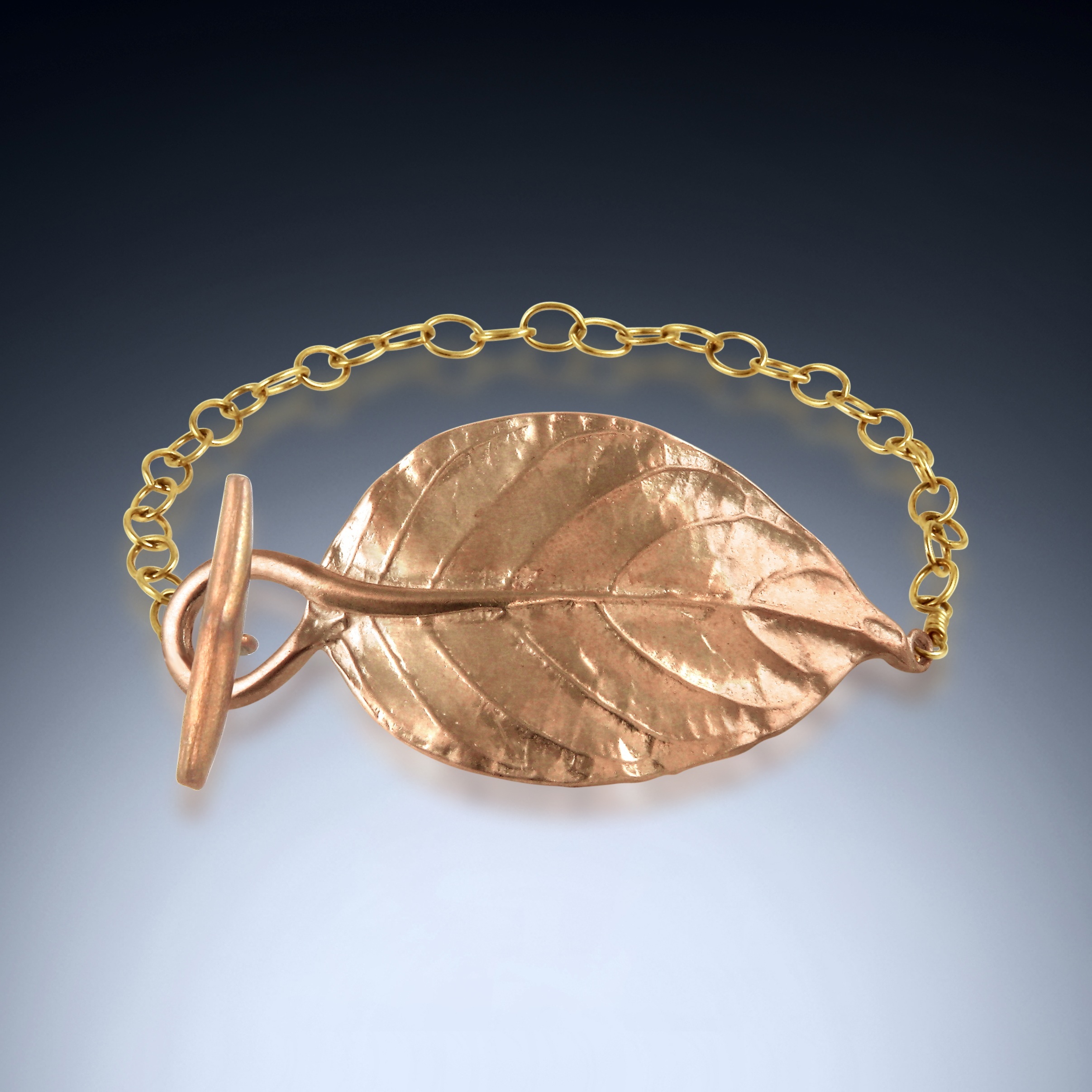 Real Leaf Bracelets in Sterling Silver and Copper